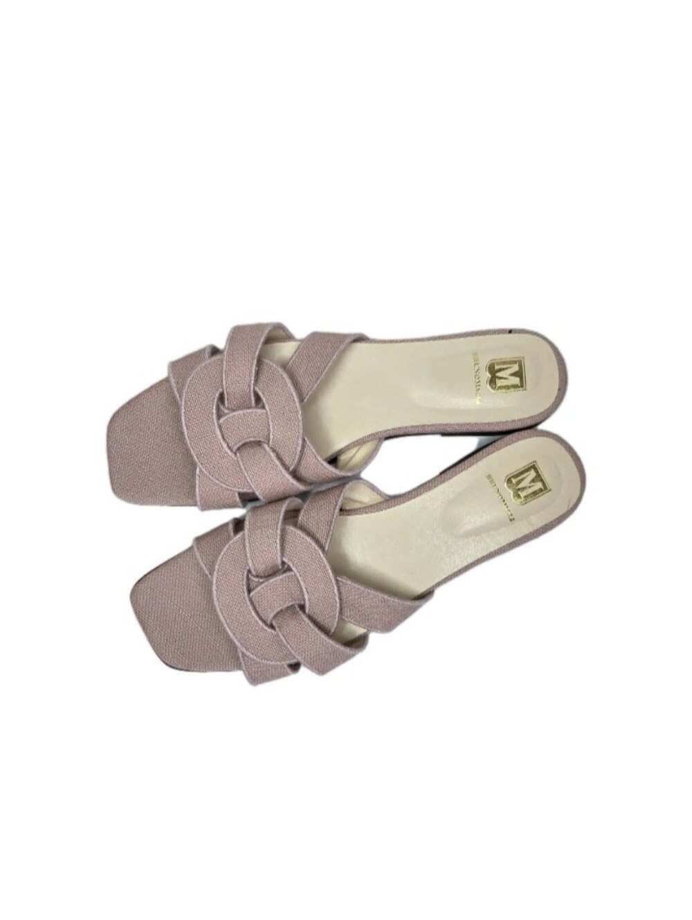 M By Bruno Magli Alessia Linen Sandal Womens Size US 10 Pink Quiet Luxury